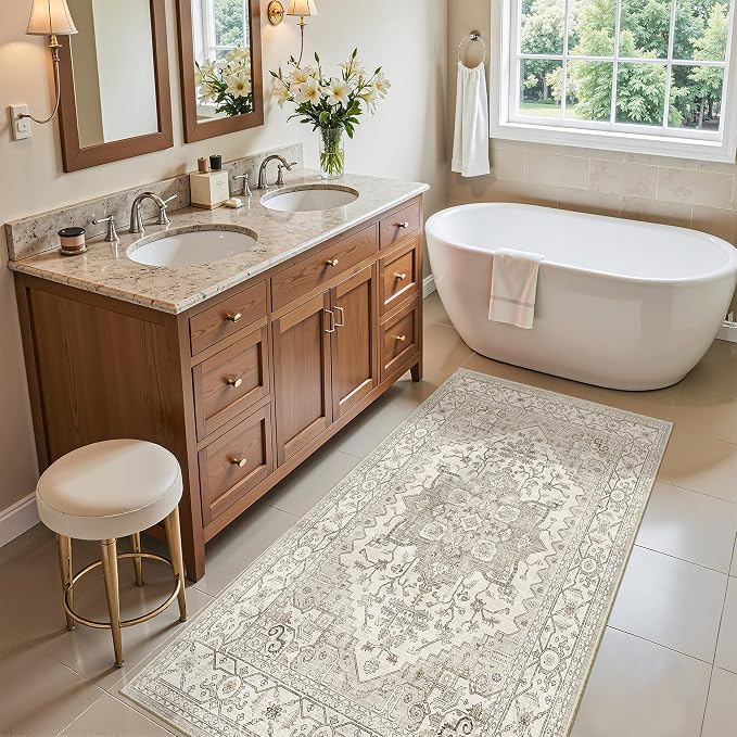 Madane Washable Area Rug 2x4, Small Entryway Rugs Non-Slip, Low-Pile Floor - Image 2