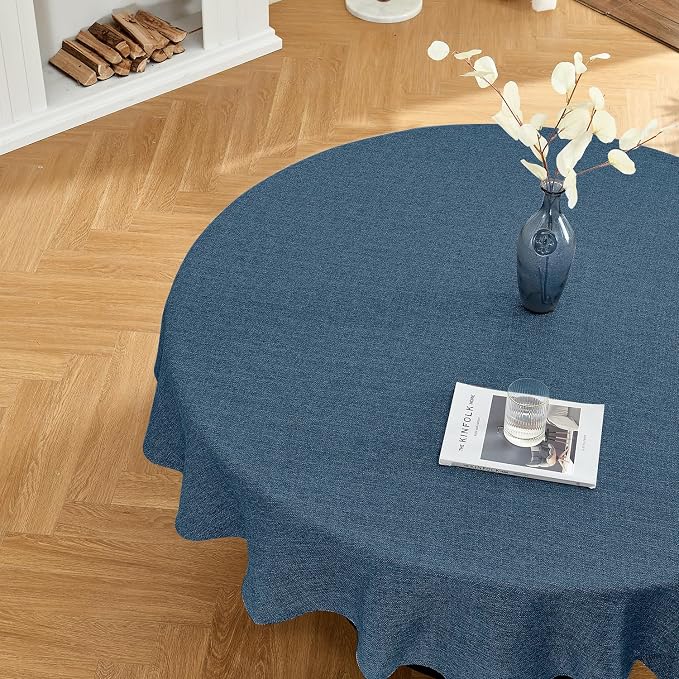 BALCONY & FALCON Round Tablecloth Washable Wrinkle Resistant and Water Proof by BALCONYFALCON