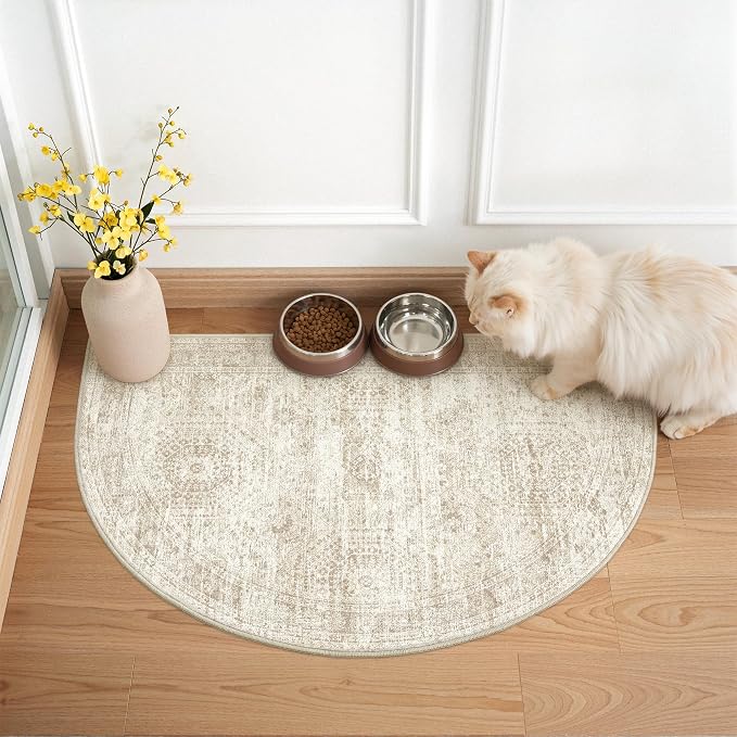 2x3 Half Circle Rug, Small Washable Entryway Rug, Front Door, Soft Welcome Mat - Image 3