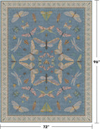 6x8 Blue Floral Area Rug for Living Room, Bedroom & Dining Room Table, Washable - Image 2