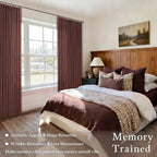 108 Inch Chestnut Brown Linen Pleated Light Filtering Curtains - Image 6