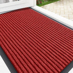 OLANLY Front Door Mat 33x21, Waterproof Heavy-Duty Indoor Outdoor Doormat | Red by OLANLY