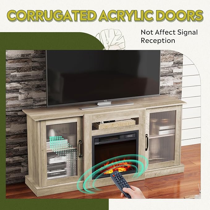 WLIVE Fireplace TV Stand for 65" TV, Entertainment Center - Image 8