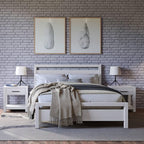 Grain Wood Furniture Loft Full Size Solid Wood Bed, Brushed White by GrainWoodFurniture