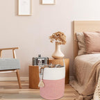 XUANGUO Cotton Rope Laundry Basket Hamper - Image 5