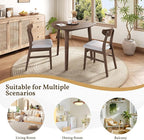 P PURLOVE Modern 3 Piece Table Set, Triangular Table and 2 Curved Wood Chairs - Image 4