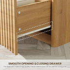 Night Stand with Charging Station, Modern Bedside Table with Drawer & Open - Image 5