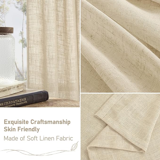 45 Inch Short Window Linen Curtains - Image 6
