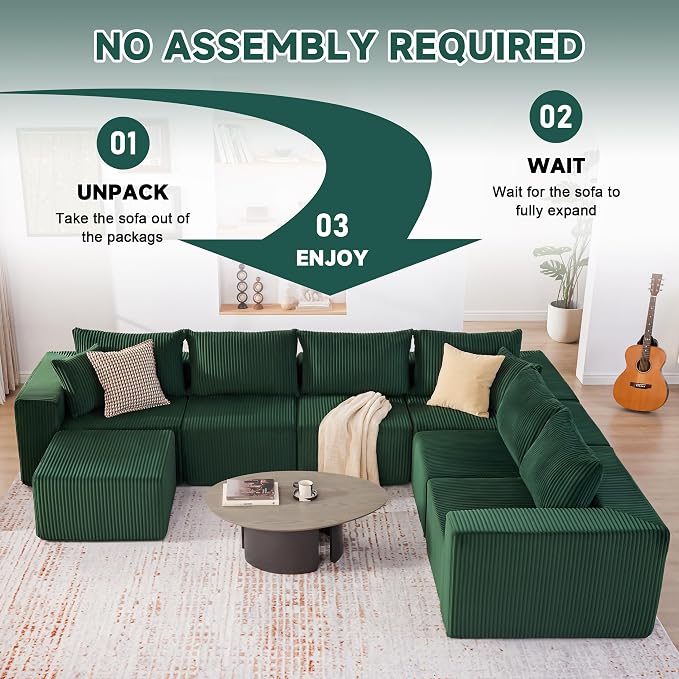 U-Shaped Boneless Couch, Cloud Couch Sectional, Modular Sofa - Image 5