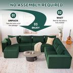 U-Shaped Boneless Couch, Cloud Couch Sectional, Modular Sofa - Image 5