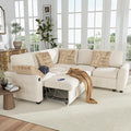 Hanherry Sectional Couch with Pull Out Sofa Bed, Chenille Sleeper Sofa with 2 by Hanherry