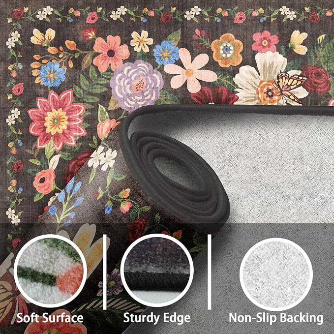 Black Brown Entry Rug Small Door Mat 24x17 Inch - Image 6