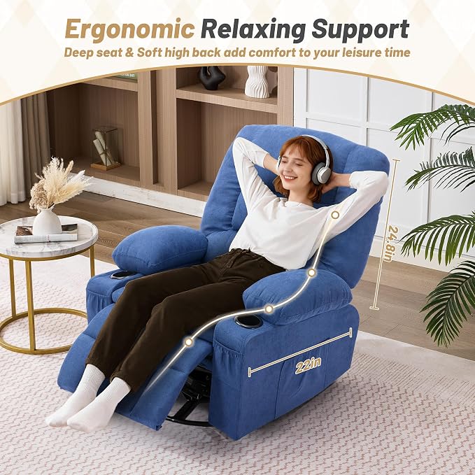 Oversized Swivel Rocker Recliner Chair - Image 5
