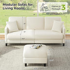 Welzona 83" Couches for Living Room, Teddy Sofa Couch - Image 2