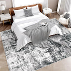 5x7 Area Rugs Washable Rug: Abstract Neutral Rugs Modern Non Slip Area Rug - Image 3
