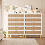 GarveeHome Rattan 5 Drawer Dressers - Image 4