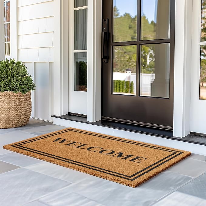 Barnyard Designs Natural Coco Coir Non-Slip Doormat | Heavy-Duty Welcome Mat - Image 4
