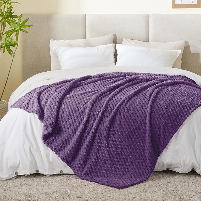 BEDELITE Purple Twin Blanket for Couch, Soft Cozy Gifts for Women, 60 * 80 | 3D - Image 5