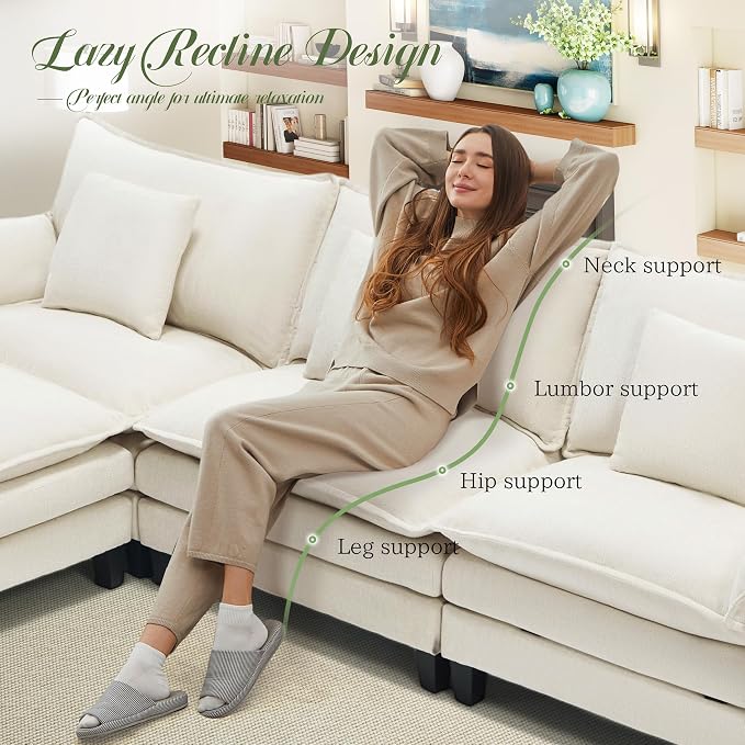 140" Cloud Couch, Modular Sectional Sofa - Image 5