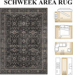 Schweek 9x12 Washable Area Rug Vintage Dark Rugs - Image 2