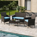 GAOMON 4-Piece Patio Furniture Set, Modern PE Rattan Conversation Set by GAOMON