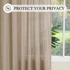 MYSKY HOME 108 Inches Long Taupe Sheer Curtains - Image 6