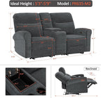 MCombo 78.3" Wall Hugger Power Loveseat Recliner Sofa - Image 3