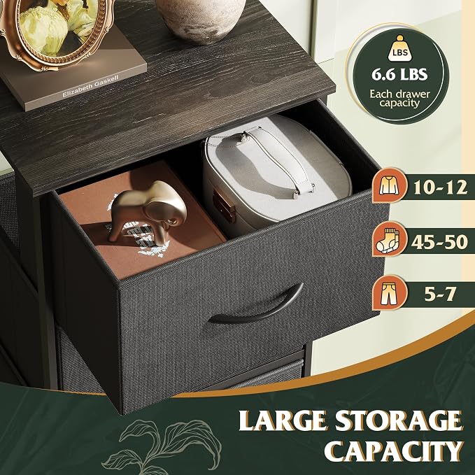 WLIVE Fabric Dresser, 5-Drawer Tall Dresser - Image 5
