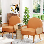 Aklaus Mid Century Modern Accent Chair Set of 2 Armchair - Image 6