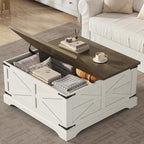 Furnideco 35.5''W Square Coffee Table Farmhouse Lift top Coffee Table - Image 5