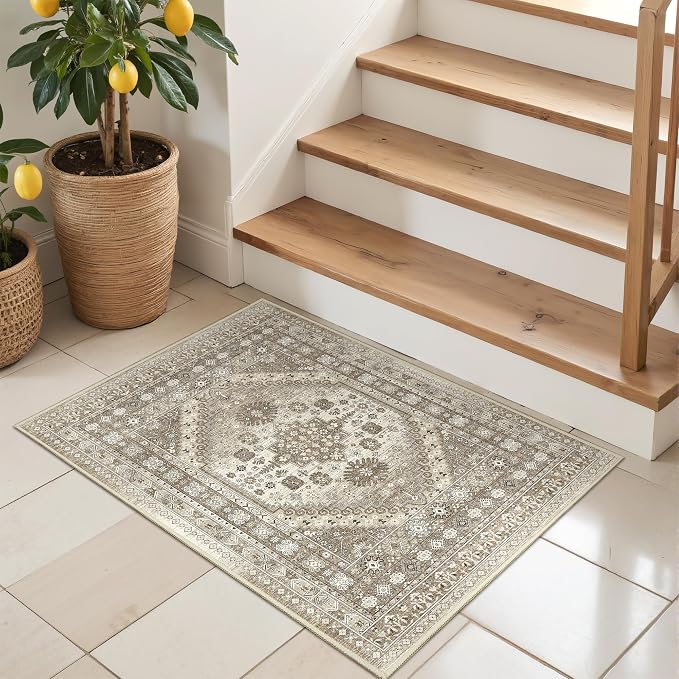 2x3 Entryway Rug Vintage Washable Rug Runner - Image 5