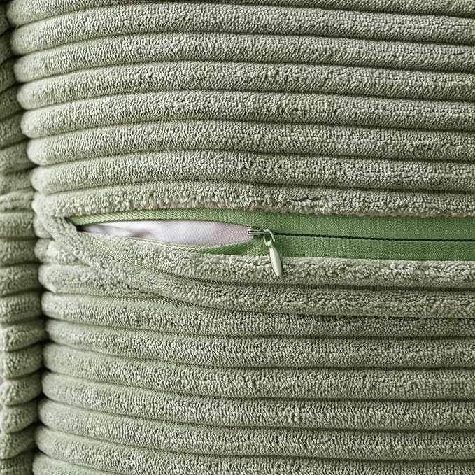 MIULEE Decorative Lumbar Throw Pillow Covers 12x20 Light Olive Green 2 Pack | - Image 7