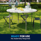 Flash Furniture Freeman 4' Round Plastic Folding Table - Image 8