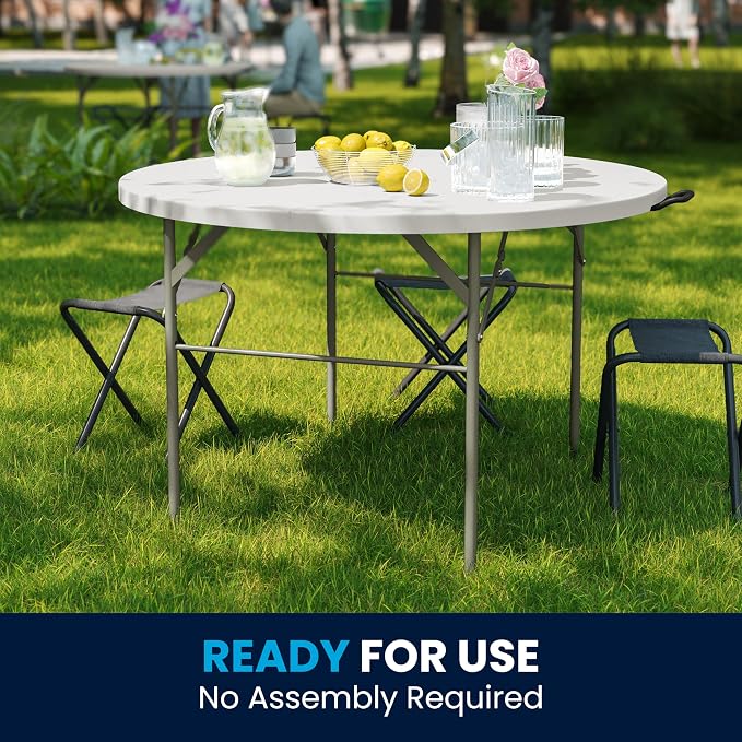 Flash Furniture Freeman 4' Round Plastic Folding Table - Image 8