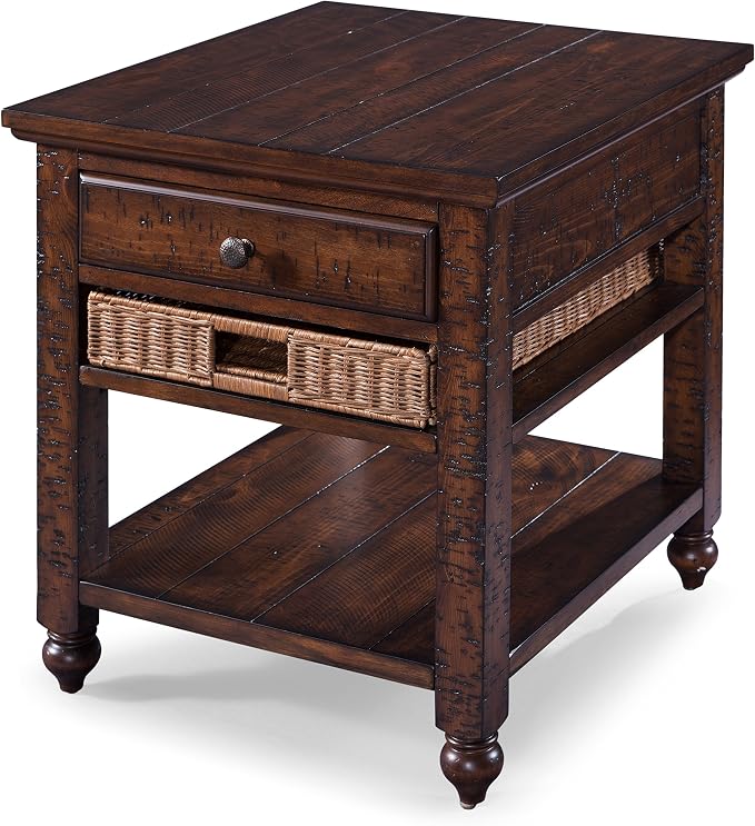 Magnussen T3521 Cottage Lane Casual Distressed Coffee Rectangular End Table by Magnussen