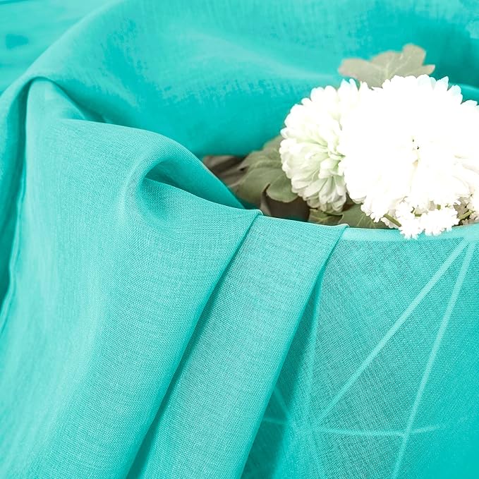 Tollpiz Short Sheer Curtains Linen Textured Bedroom Curtain Sheers Light - Image 6