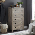 T4TREAM Farmhouse 5 Drawers Dresser Chests - Image 6