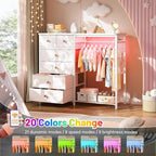 EnHomee 49.2" W Dresser with Hanging Rack & 6 Fabric Drawers - Image 4