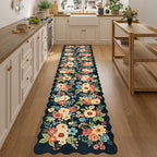 DUKINO 2.6x12 Washable Runner Rug, Floral Non Slip Kitchen Rug, Stain Resistant - Image 7