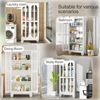 PAOFIN 61.02" Metal Display Storage Cabinet, Tall Kitchen Pantry Cabinets - Image 7