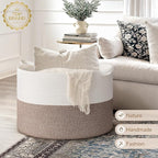 INDRESSME 115L Extra Large Blanket Basket, Soft Cotton Rope Storage Basket - Image 7