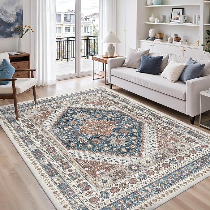 6x9 Area Rugs for Living Room, Large Washable Rug, Dining Room, Low Pile - Image 4