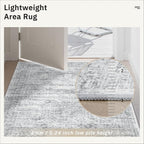 Soalmost Runner Rug 2x6 Washable Kitchen Hallway Runners Non-Slip Grey | Soft - Image 7