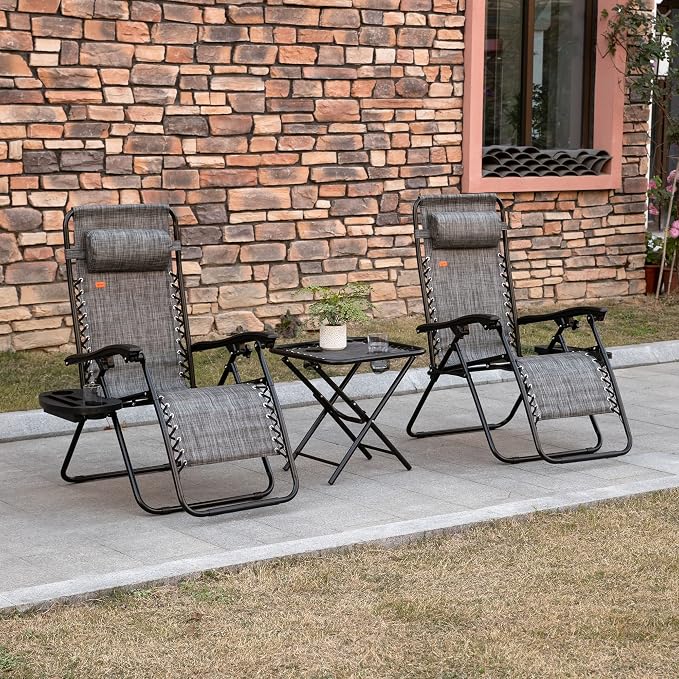 Outsunny Zero Gravity Chair Set - Image 2