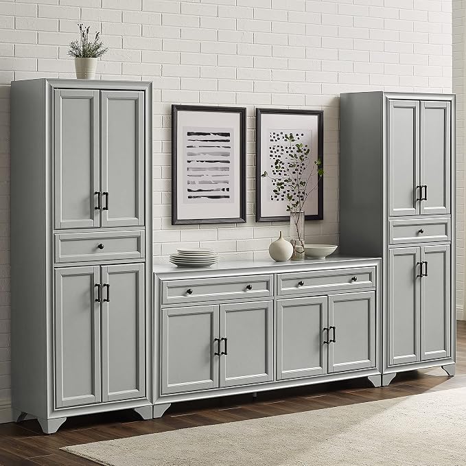 Crosley Furniture Tara 3-Piece Modern Farmhouse Sideboard Buffet Cabinet and - Image 8