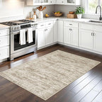 Soalmost 3x4 Rugs Non-Slip, Small Washable Kitchen Entryway Area Rug Brown | - Image 2
