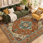 RELEANY Washable Area Rug, Water Repellent, Pet Friendly, Vintage Floral Boho - Image 2