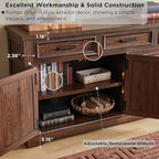 JXQTLINGMU 66" Farmhouse Buffet Cabinet - Image 2