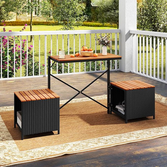 Tangkula 3-in-1 Convertible Bench Picnic Table, Outdoor Folding Table and - Image 8