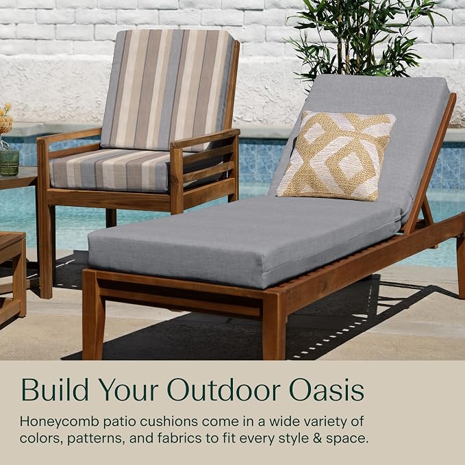 Honeycomb Outdoor Chaise Lounge Cushion - Image 4